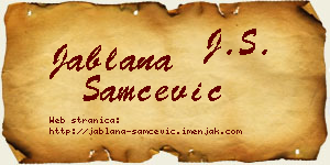 Jablana Samčević vizit kartica